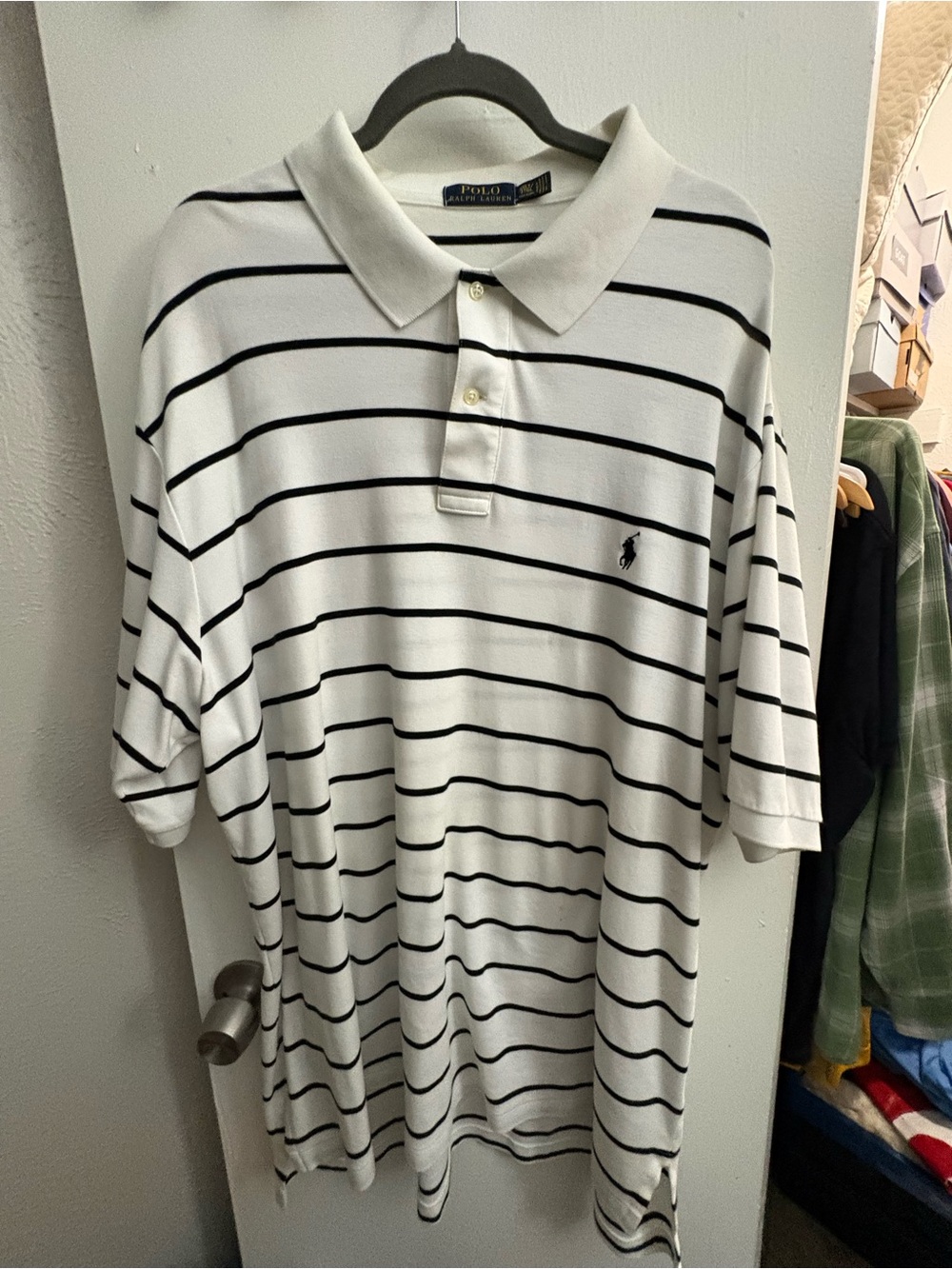 Ralph Lauren White Polo with Black Stripes
